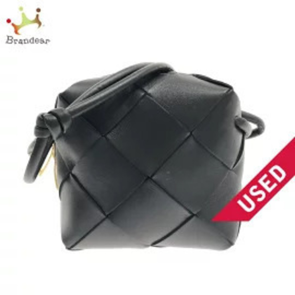 BOTTEGA VENETA Cassette Camera Bag Shoulder Black Lambskin
